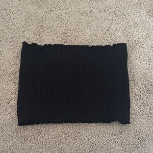 Elegant Black Ribbed tube top